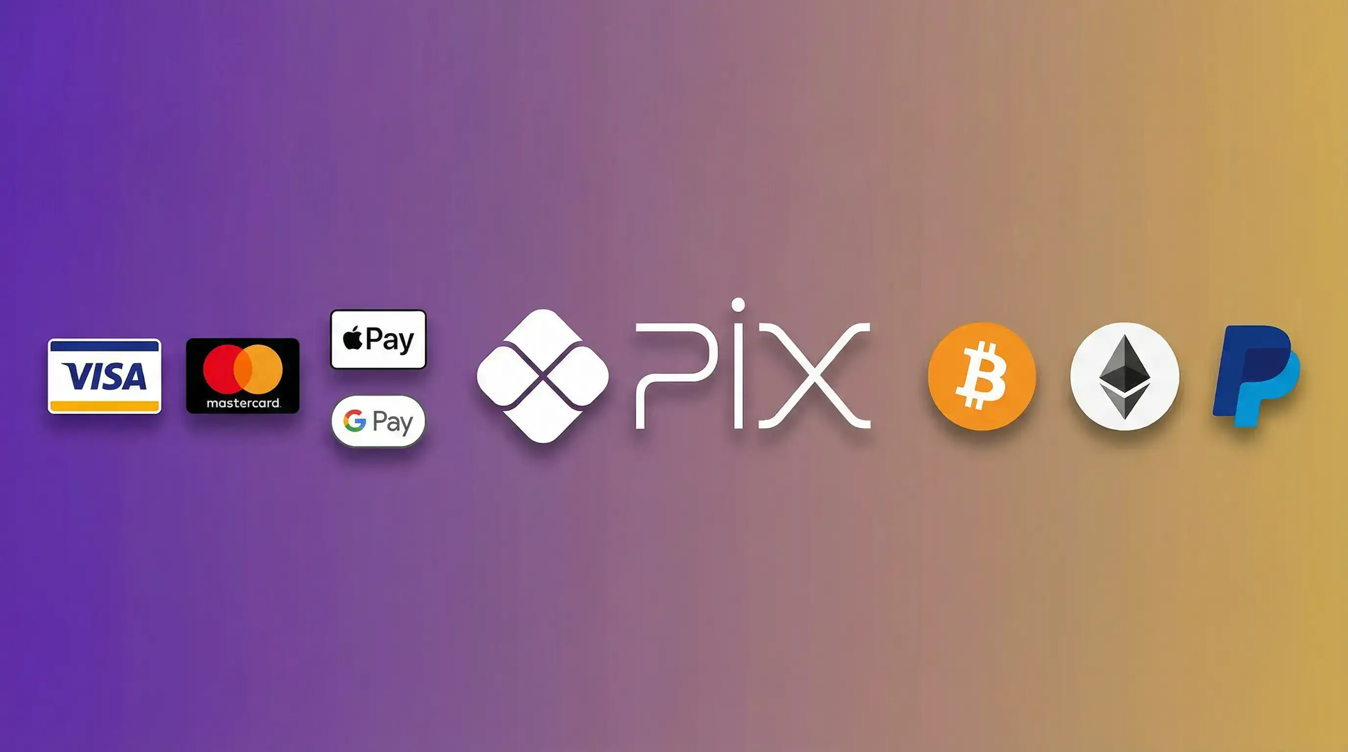 Métodos de pagamento PIX cartão criptomoeda